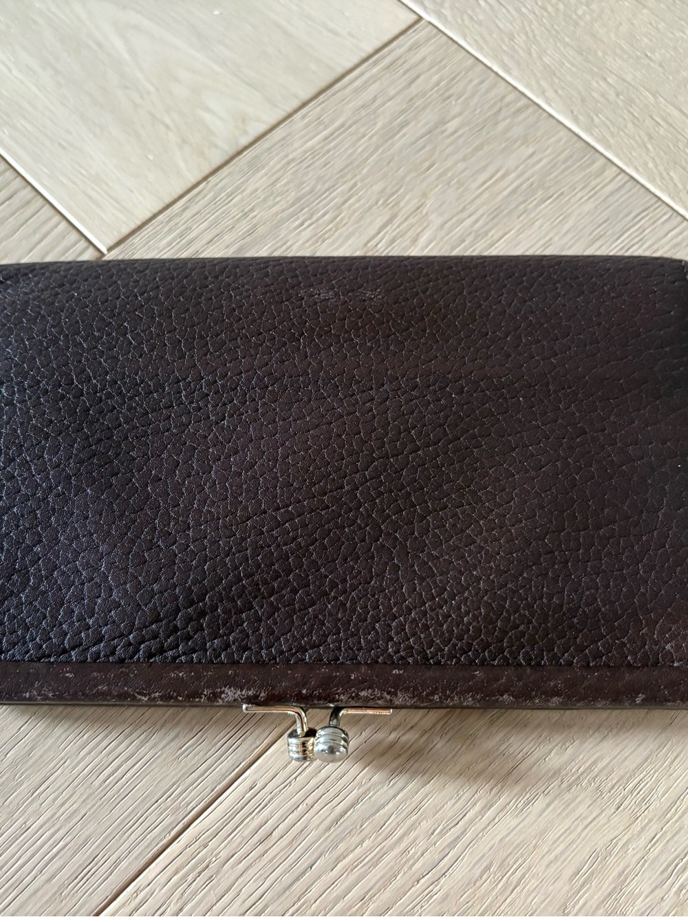 VTG Dooney & Bourke Brown Trifold Organizer Wallet Change Purse Pebbled Leather - Picture 5 of 6